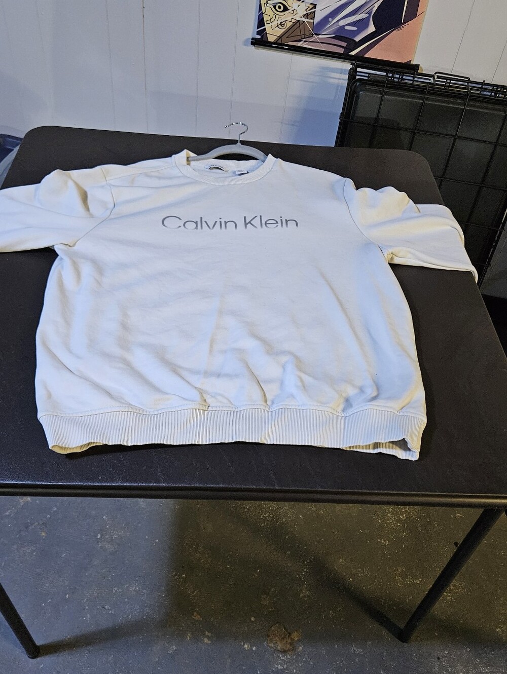 Calvin Klein Men's Cream Logo Crewneck Sweatshirt